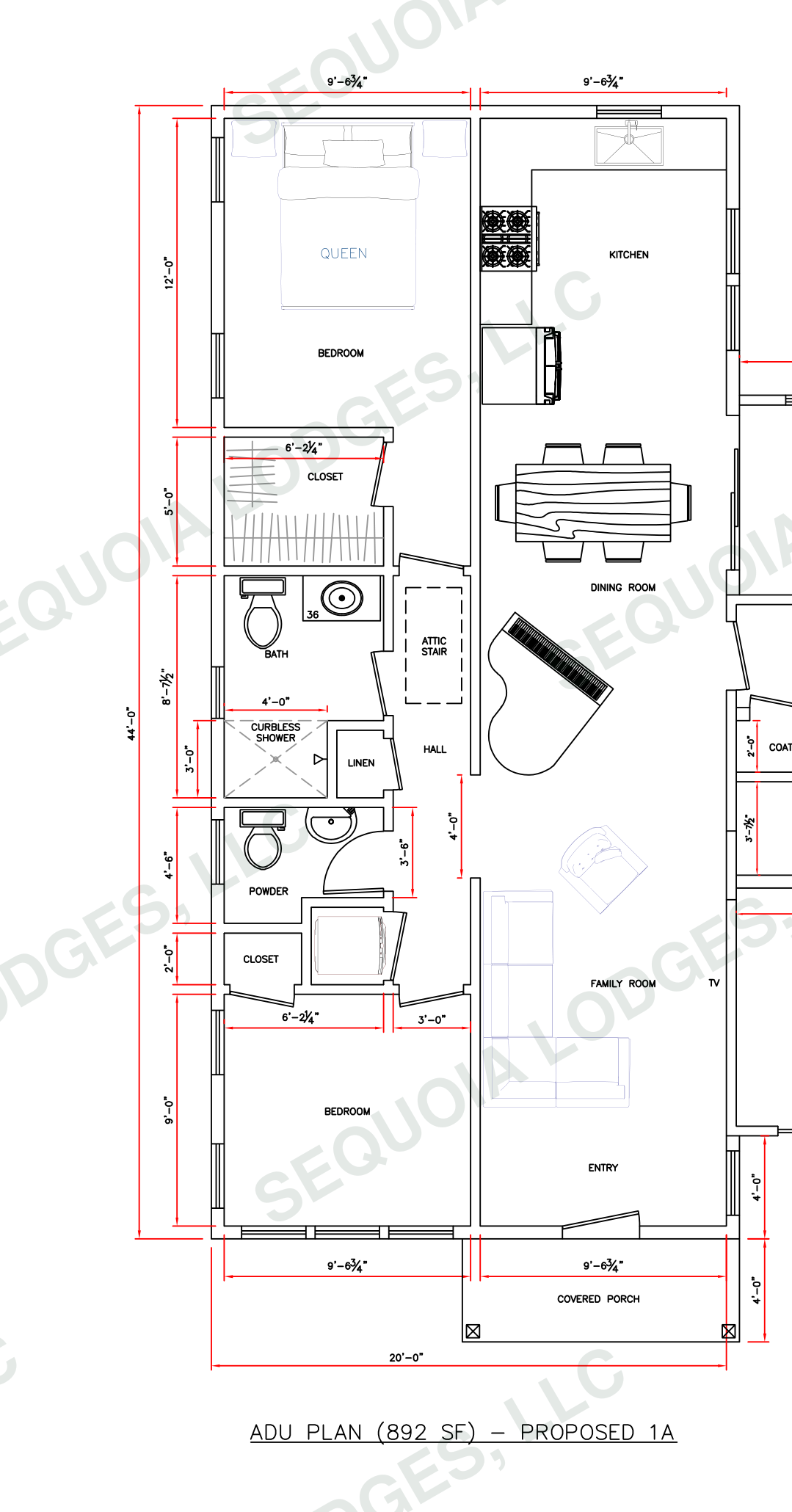 892 sf attached ADU floor plan thumbnail